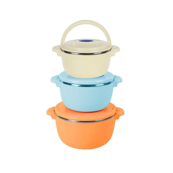 SET 3CASEROLE TERMICE 2+4+6L,BELLY ORANG