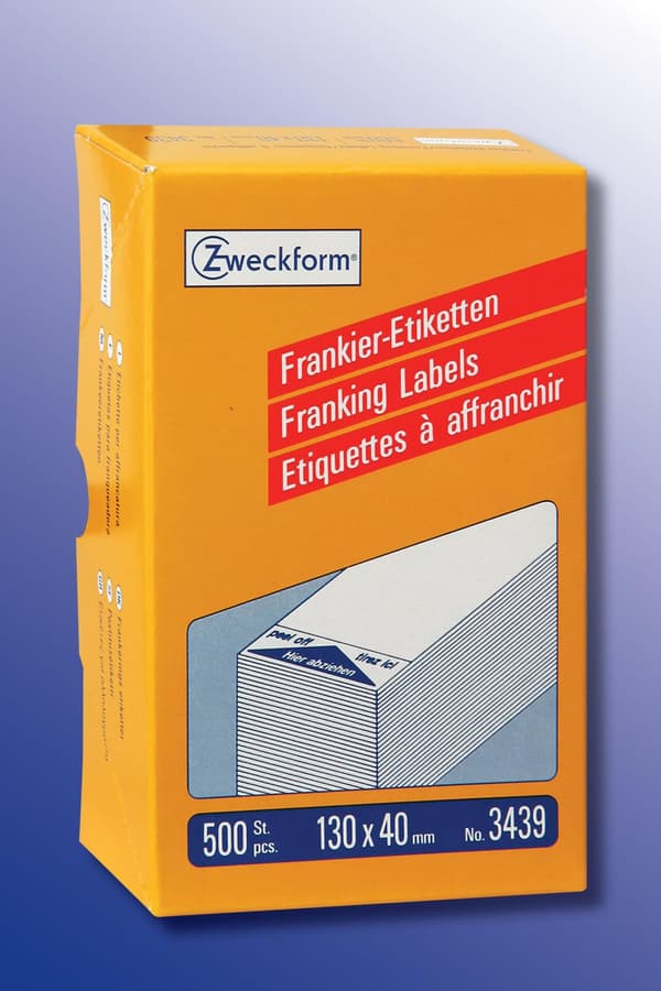 Etikett AVERY frankering 130x40mm 500/fp
