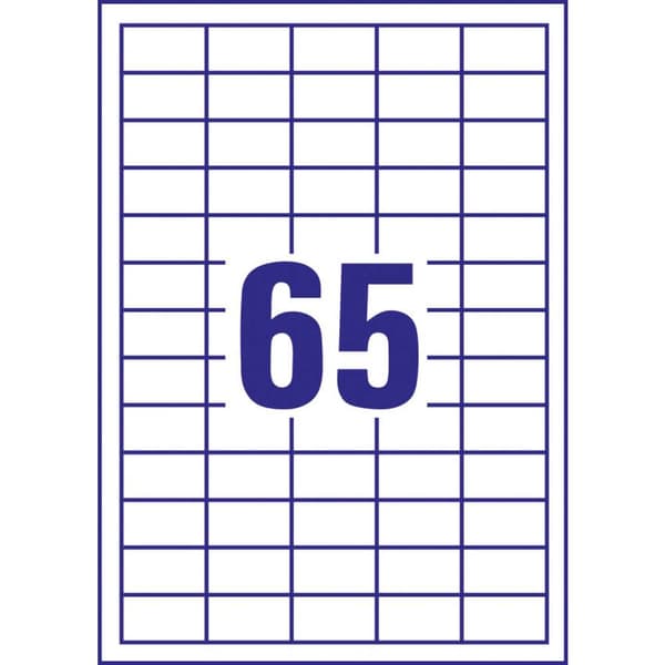 Avery-Zweckform 6121 Universaletiketter 38 x 21.2 mm Papper Vit 1950 st Permanent Bläckstråleskrivare, Laser, Laser, fä
