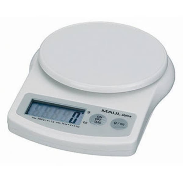 Maul MAULalpha 2000G Brevvåg Vägningsområde 2 kg Läsbarhet 1 g batteri Vit