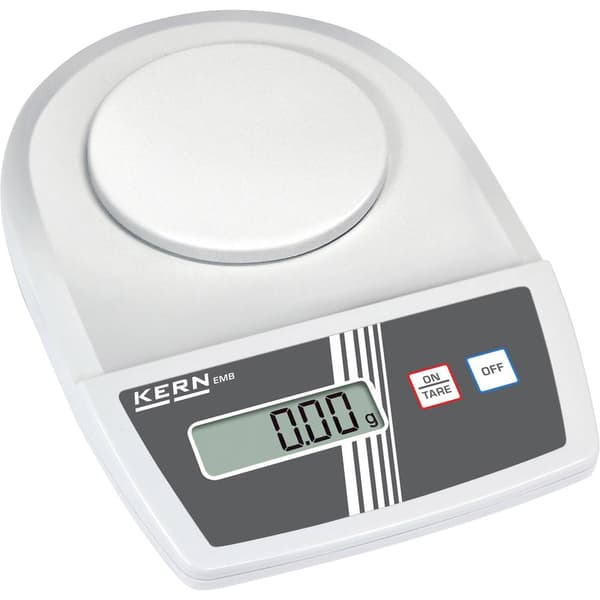 Kern EMB 600-2 Brevvåg Vägningsområde 0.6 kg Läsbarhet 0.01 g batteri, eldriven (valfritt) Vit