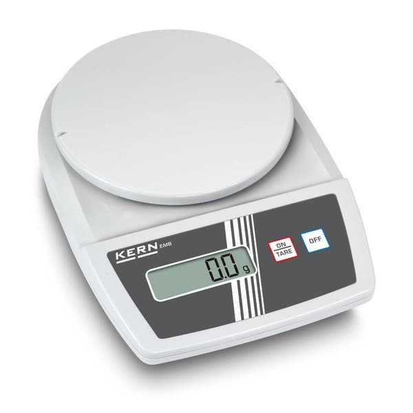 Kern EMB 5.2K1 Brevvåg Vägningsområde 5.2 kg Läsbarhet 1 g batteri, eldriven (valfritt) Vit
