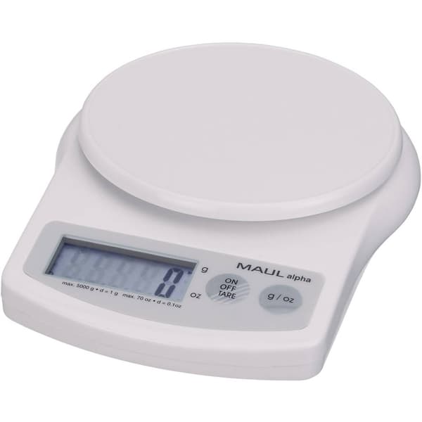 Maul MAULalpha Brevvåg Vägningsområde 5 kg Läsbarhet 1 g batteri Vit