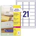 Miniatyrbild 1 av 4: Avery-Zweckform L7560-25 Adressetiketter 63.5 x 38.1 mm Polyesterfilm Transparent 525 st Permanent Bläckstråleskrivare,