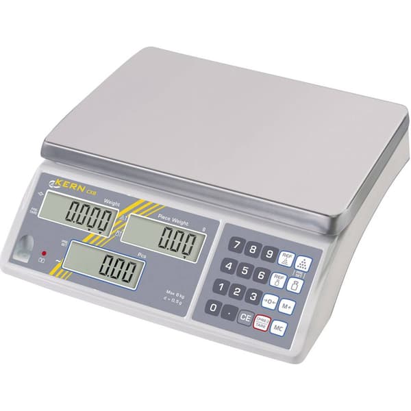 Kern CXB 15K1 Räknevåg Vägningsområde 15 kg Läsbarhet 1 g 230 V, Uppladdningsbara batteri Silver