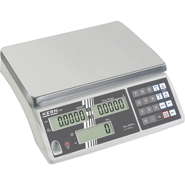 Kern CXB 15K1 Räknevåg Vägningsområde 15 kg Läsbarhet 1 g 230 V, Uppladdningsbara batteri Silver