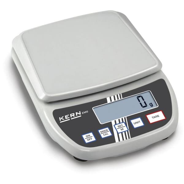 Kern EMS 12K1 Brevvåg Vägningsområde 12 kg Läsbarhet 1 g 230 V, batteri Vit