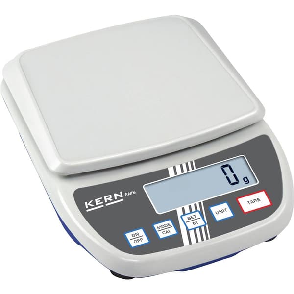 Kern EMS 12K1 Brevvåg Vägningsområde 12 kg Läsbarhet 1 g 230 V, batteri Vit