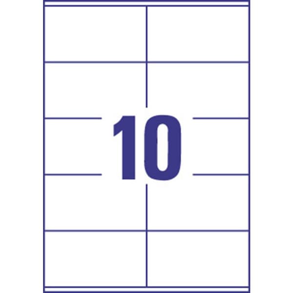 Europe 100 ELA022 Universaletiketter 105 x 57 mm Papper Vit 1000 st Permanent Bläckstråleskrivare, Laser, Laser, färg,