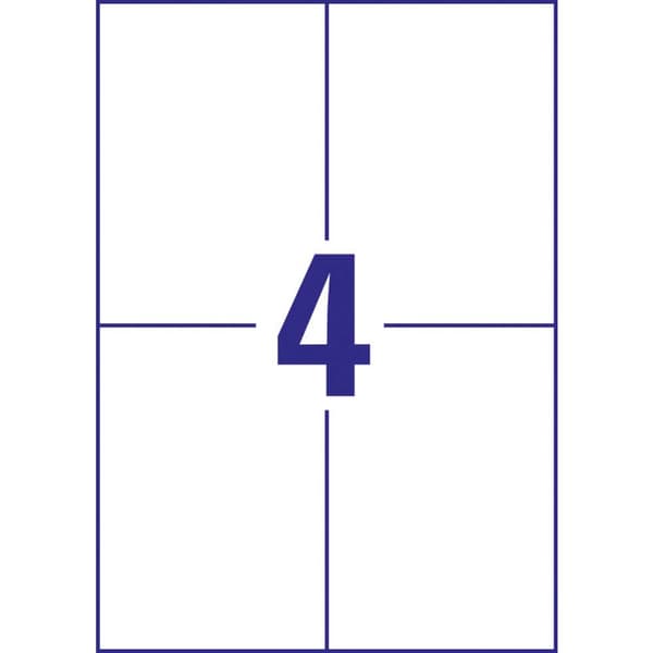 Avery-Zweckform 3483-200 Universaletiketter 105 x 148 mm Papper Vit 880 st Permanent Bläckstråleskrivare, Laser, Laser,