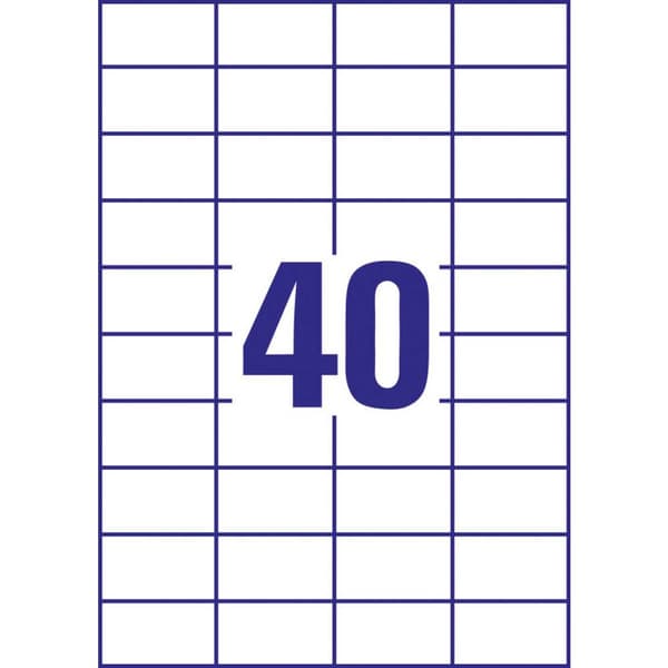 Avery-Zweckform 3651 Universaletiketter 52.5 x 29.7 mm Papper Vit 4000 st Permanent Bläckstråleskrivare, Laser, Laser,