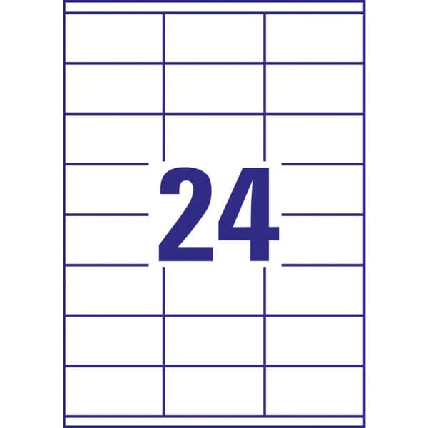 Avery-Zweckform 3422 Universaletiketter 70 x 35 mm Papper Vit 2400 st Permanent Bläckstråleskrivare, Laser, Laser, färg