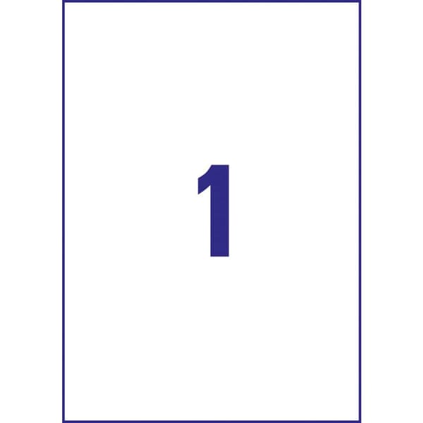 Avery-Zweckform 3478 Universaletiketter 210 x 297 mm Papper Vit 100 st Permanent Bläckstråleskrivare, Laser, Laser, fär
