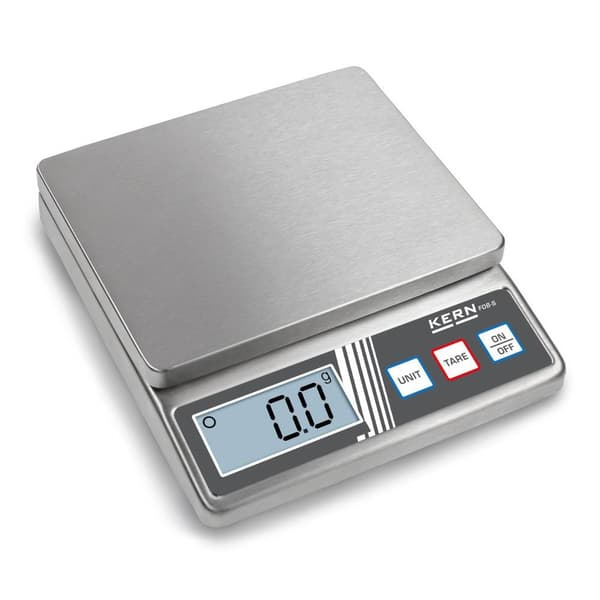 Kern FOB 500-1S Brevvåg Vägningsområde 0.5 kg Läsbarhet 0.1 g batteri Silver