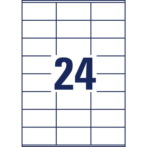 Avery-Zweckform 3475-200 Universaletiketter 70 x 36 mm Papper Vit 5280 st Permanent Bläckstråleskrivare, Laser, Laser,