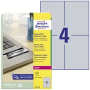 Avery-Zweckform L6134-20 Etiketter 105 x 148 mm Polyesterfilm Silver 80 st Permanent Märkskyltsetiketter Laser, Kopia