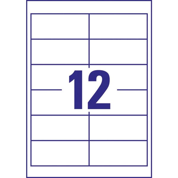 Avery-Zweckform 6123 Universaletiketter 97.3 x 42.3 mm Papper Vit 120 st Permanent Bläckstråleskrivare, Laser, Laser, f