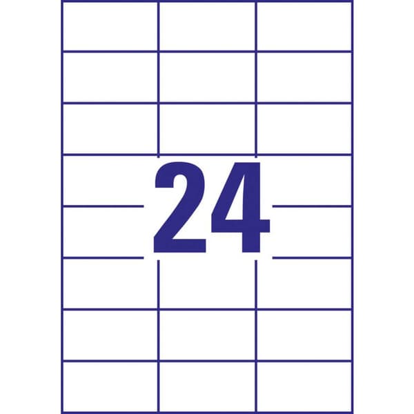 Avery-Zweckform 3474-10 Universaletiketter 70 x 37 mm Papper Vit 240 st Permanent Bläckstråleskrivare, Laser, Laser, fä