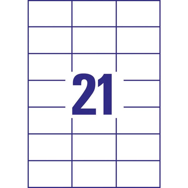 Avery-Zweckform 3652-10 Universaletiketter 70 x 42.3 mm Papper Vit 210 st Permanent Bläckstråleskrivare, Laser, Laser,