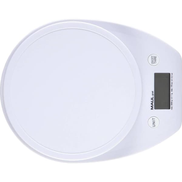 Maul 1646002 Brevvåg Vägningsområde 5000 g Läsbarhet 1 g batteri Vit