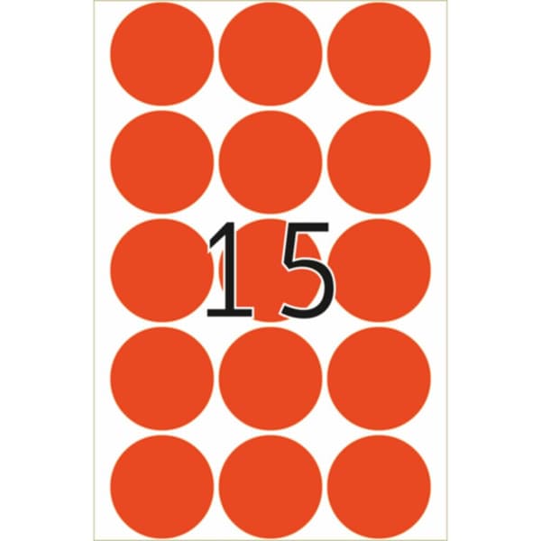 Herma 2272 Markeringsetiketter Ø 32 mm Röd 480 st Permanent Papper