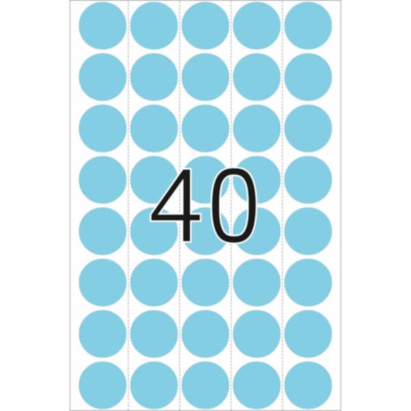 Herma 2253 Markeringsetiketter Ø 19 mm Blå 1280 st Permanent Papper