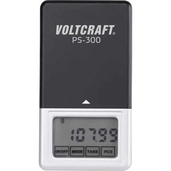 VOLTCRAFT PS-200 Fickvåg Vägningsområde 200 g Läsbarhet 0.01 g batteri Svart, Silver