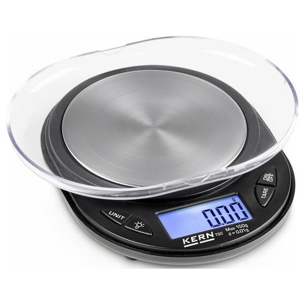 Kern TGC 150-2 Fickvåg Vägningsområde 150 g Läsbarhet 0.01 g batteri Flerfärgad