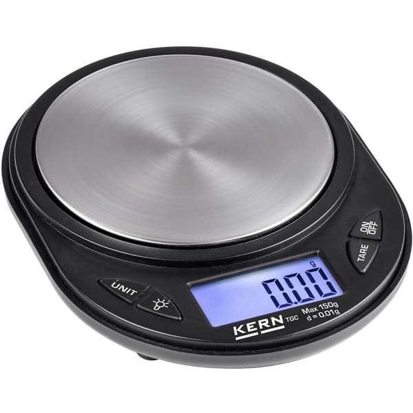 Kern TGC 150-2 Fickvåg Vägningsområde 150 g Läsbarhet 0.01 g batteri Flerfärgad