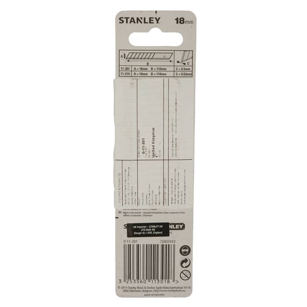 STANLEY 0-11-301 Avbrytbar klinga 18 mm-dispenser 10 st. 10 st