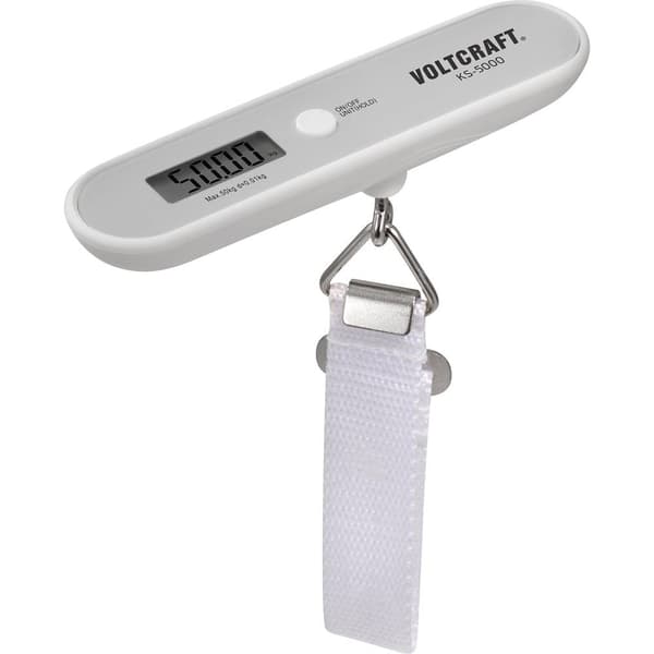 VOLTCRAFT KS-5000 Bagagevåg Vägningsområde 50 kg Läsbarhet 10 g batteri Grå