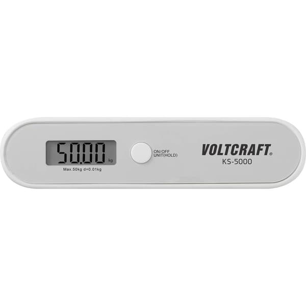 VOLTCRAFT KS-5000 Bagagevåg Vägningsområde 50 kg Läsbarhet 10 g batteri Grå