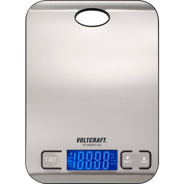 VOLTCRAFT TS-5000/1-Alu Brevvåg Vägningsområde 5 kg Läsbarhet 1 g batteri Rostfritt stål
