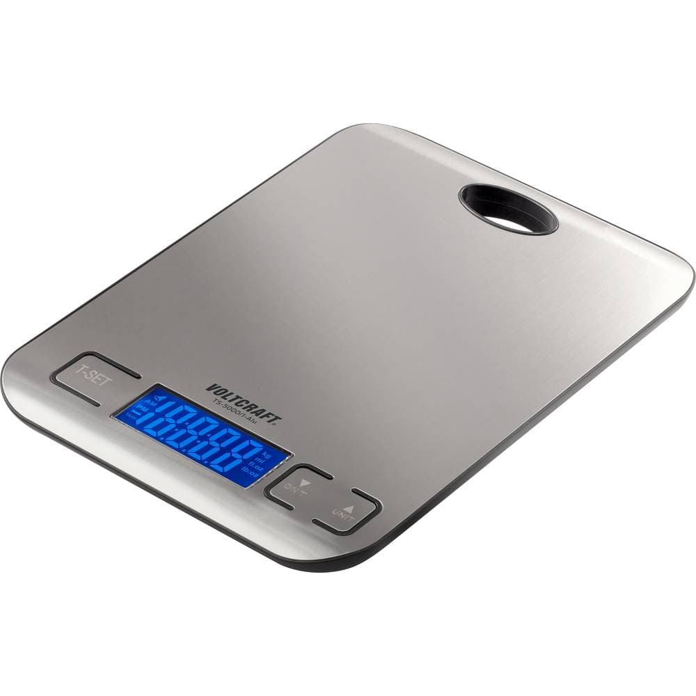 VOLTCRAFT TS-5000/1-Alu Brevvåg Vägningsområde 5 kg Läsbarhet 1 g batteri Rostfritt stål