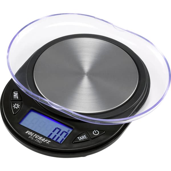 VOLTCRAFT PS-750 Precisionsvåg Vägningsområde 750 g Läsbarhet 0.1 g batteri Svart