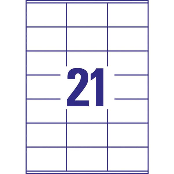 Avery-Zweckform 3481-10 Universaletiketter 70 x 41 mm Papper Vit 210 st Permanent Laser, färg, Laser