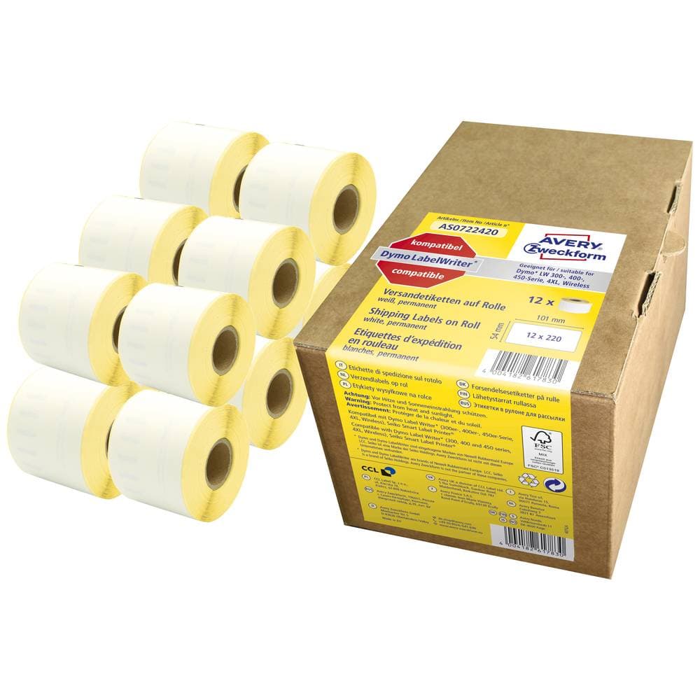 Avery-Zweckform AS0722420 Etiketter 101 x 54 mm Papir Hvid 1 stk Permanent Adresseetiketter