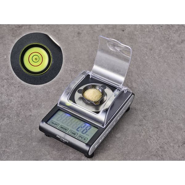 VOLTCRAFT PS-50 Precisionsvåg Vägningsområde 50 g Läsbarhet 0.001 g batteri, via USB Svart