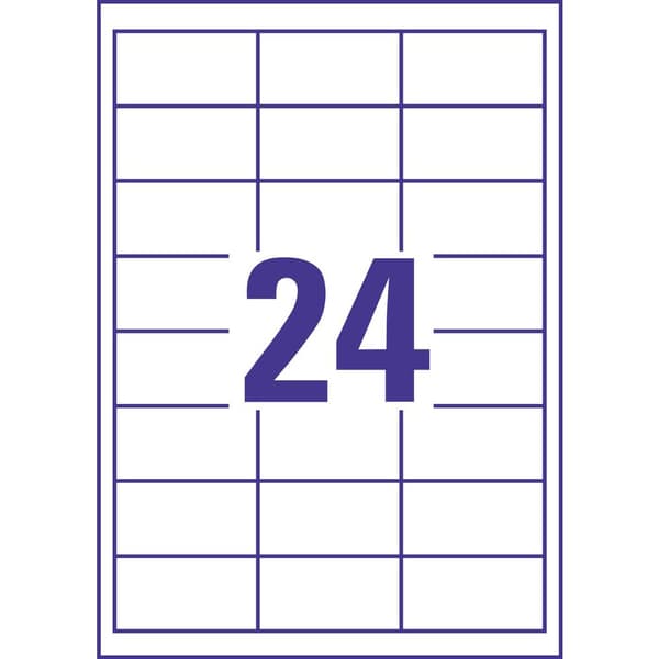 Avery-Zweckform 3658-200 Universaletiketter 64.6 x 33.8 mm Papper Vit 4800 st Permanent Laser, färg, Laser, Färgkopiato