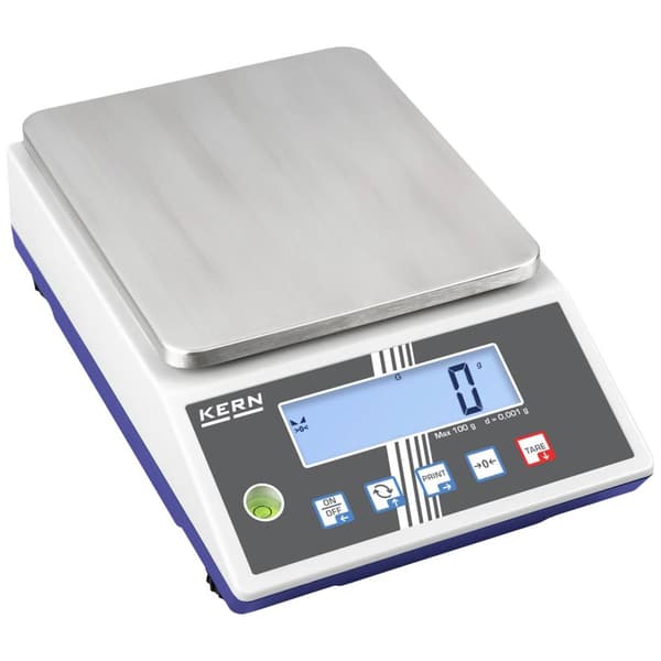 Kern PCB 6000-0 Precisionsvåg Vägningsområde 6 kg Läsbarhet 1 g Vit, Svart, Silver