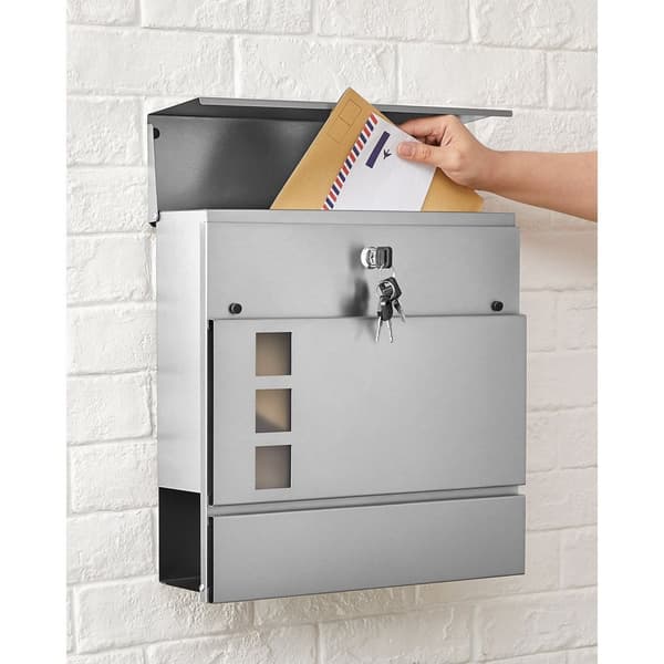 Rootzin ruostumattomasta teräksestä valmistettu postilaatikko - Postilaatikko - Postilaatikko - Kestävä rakenne - Turvalukko - Säänkestävä - 37 cm x 1