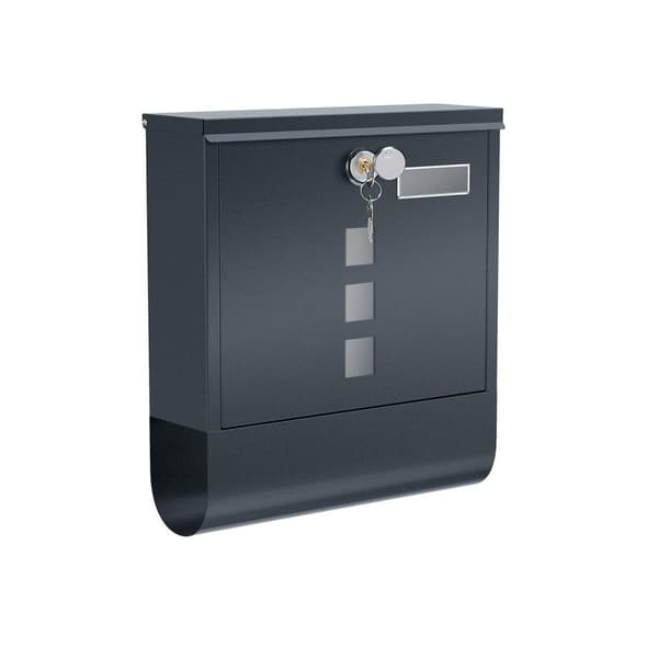 Rootz brevlåda - Brevhållare - Tidningsförvaring - Väderbeständig - Hållbar - Pulverlackerat stål - 30,5 cm x 9,5 cm x 33,3 cm