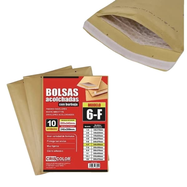 Polstrede kraftkuverter, selvklæbende lukning, letvægtsdesign,7-G 250 × 350mm