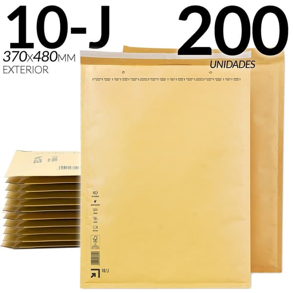 Bubble Bag, Holdbart KRAFT Materiale, Effektiv Indre Boblebeskyttelse,200 Pcs-10-J (370x480mm)