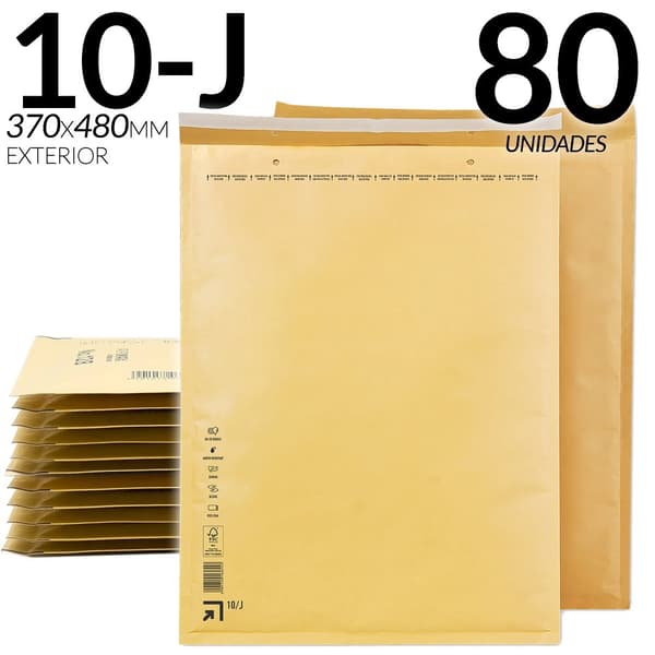 Bubble Bag, Holdbart KRAFT Materiale, Effektiv Indre Boblebeskyttelse,80 stk-10-J (370x480mm)