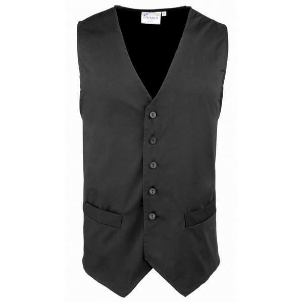 Premier Västväst för män för gästfrihet / bar / catering (2 st.) Black XL