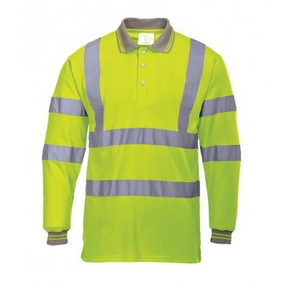 Portwest Polo shirt med lång ärm för män i Hi-Vis