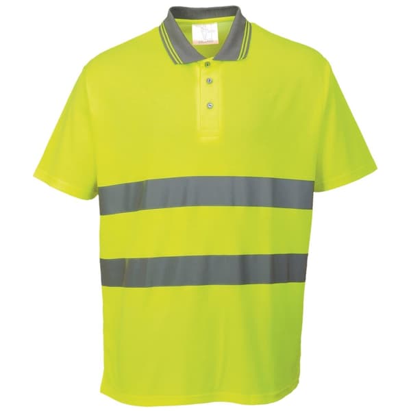 Portwest Cotton Comfort Reflective Safety Short Sleeve Polo Shirt