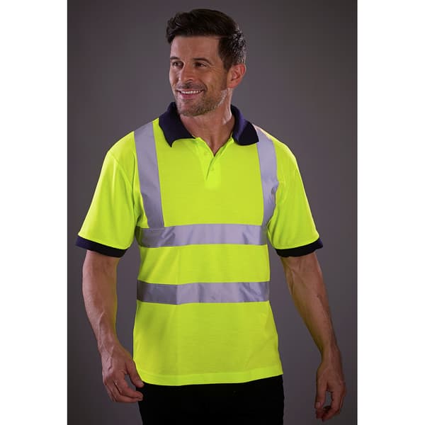 Yoko Dame/kvinde Hi-Vis poloshirt med lange ærmer
