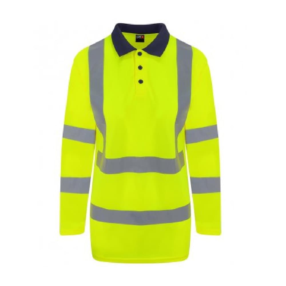 PRO RTX High Visibility Polo shirt med lång ärm för män